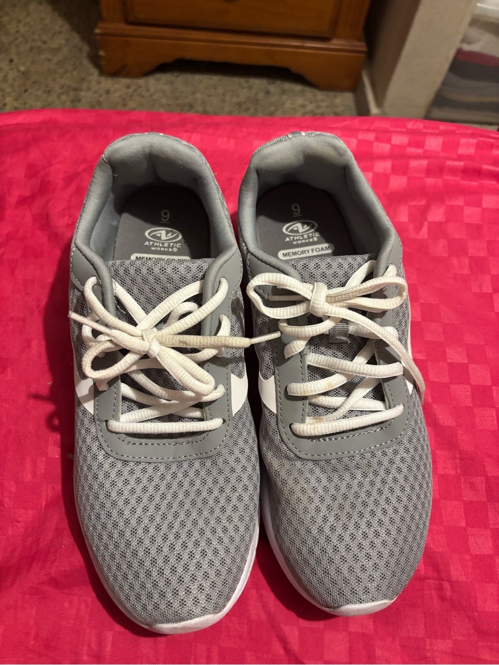 Athletic Works Gray and White Kids Sneakers